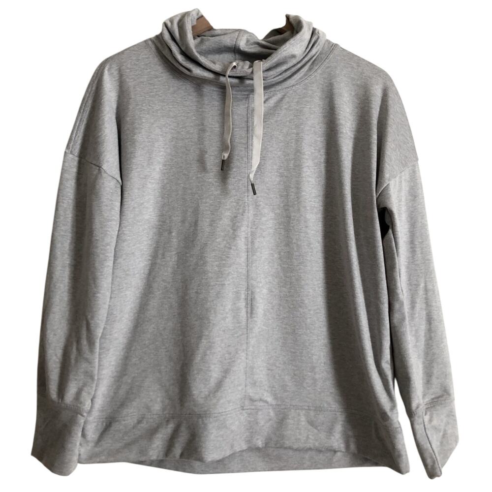 Apana Athletic Activewear Gray Cowl Neck Pullover Sweatshirt Sweater Medium